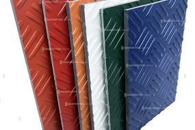 colored mats samples cut